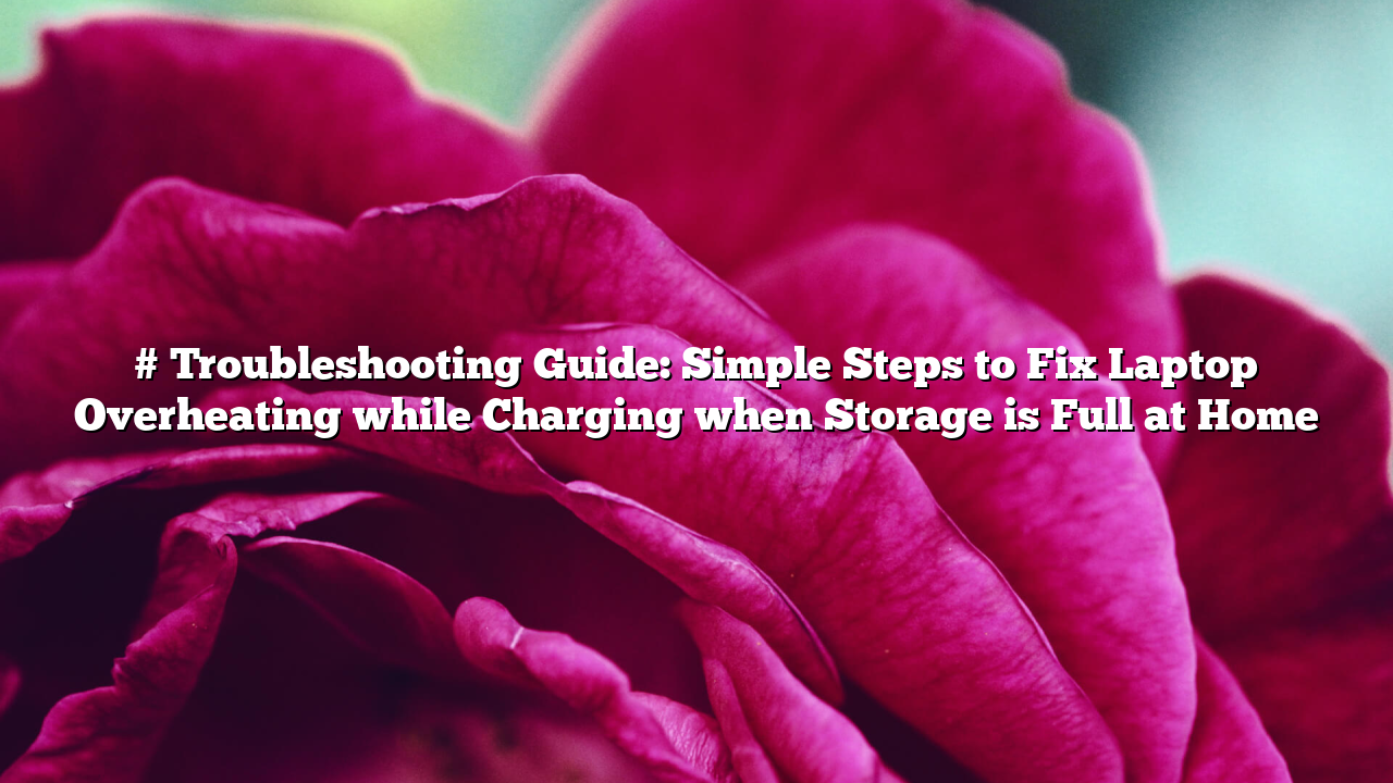 # Troubleshooting Guide: Simple Steps to Fix Laptop Overheating while Charging when Storage is Full at Home