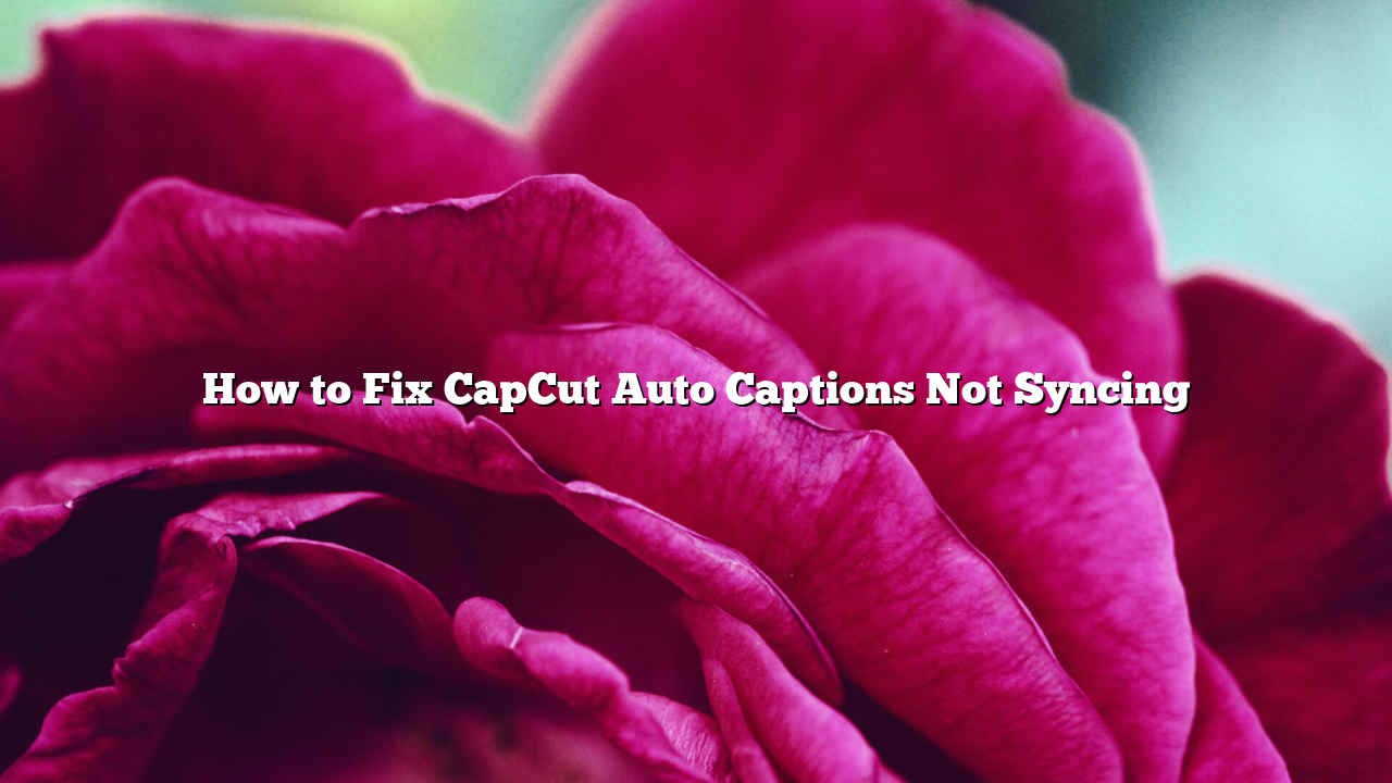 How to Fix CapCut Auto Captions Not Syncing